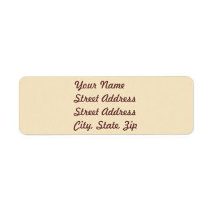 Cream Return Address Sticker