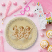  Cream Rococo Cherub Cloud Paper Bord (Feest)