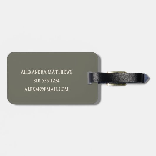 Cream Roos Custom Monogram Bagagelabel (Achterkant horizontaal)