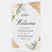 Cream Roses Gold Lace Muslim Wedding Welcome (Angle)