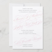 Cream, Roze en Grijs ・ Aangepaste bruiloft Kaart (Voorkant)