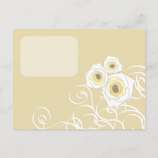 Cream Rozen Swirls Romantische Bruiloft Save The D Aankondigingskaart (Achterkant)