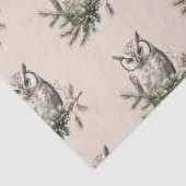 Cream Rustic Uilen en bloemen Tissuepapier (Detail)