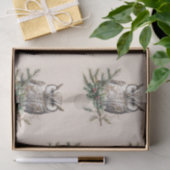 Cream Rustic Uilen en bloemen Tissuepapier (Geschenk)