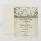 Cream Sage Holly Swirls Kaart (Voorkant / Achterkant)