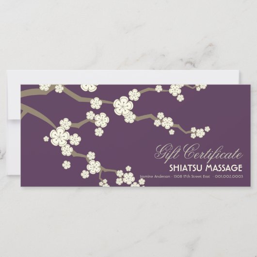 Cream Sakura Cherry Blossom Gift Certificate (Voorkant)