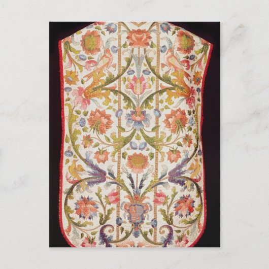 Cream satin chasuble, Napels, einde 17e eeuw Briefkaart (Voorkant)