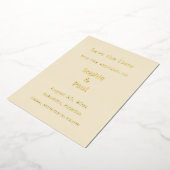 Cream Save the Date Gold Foil Invitation Folie Uitnodiging (Gedraaid)