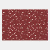 Cream Script Hearts on Burgundy– Valentine pattern Inpakpapier Vel (Voorkant 2)