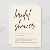 Cream Script Modern Bridal Shower Invitation (Devant)