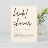 Cream Script Modern Bridal Shower Invitation (Debout devant)