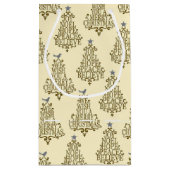  Cream Script Tree Holiday Klein Cadeauzakje (Achterkant)