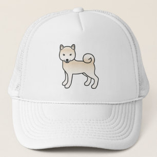 Cream Shiba Inu Cute Cartoon Dog Illustratie Trucker Pet
