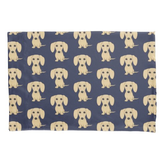 Cream Short Haire Dachshund Patroon Kussensloop (Voorkant)