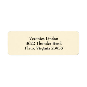 Cream Simple Plain Return-adreslabels Etiket