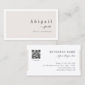 Cream Simple Script Moderne Luxury Professional Visitekaartje (Voorkant / Achterkant)