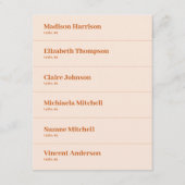 Cream Sinaasappel Retro Boho Trouwplaats Kaart DIY (Voorkant)