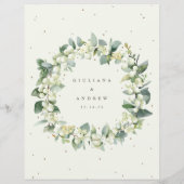 Cream Snowberry+Eucalyptus Bruiloft Drinken/Bar Me (Achterkant)