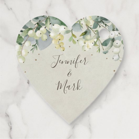 Cream Snowberry+Eucalyptus Custom Message Bedankjes Labels (Achterkant)