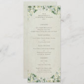 Cream Snowberry Kerstdiner Flat 4 gangen Menu (Voorkant / Achterkant)