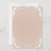 Cream Suede Leather  Lace Western Wedding Kaart (Achterkant)