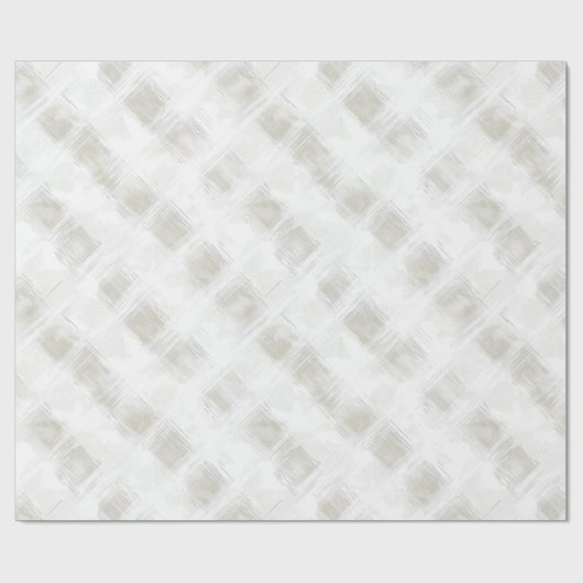 Cream Tan White Plaid Stripes Christmas   Cadeaupapier (Vlak)