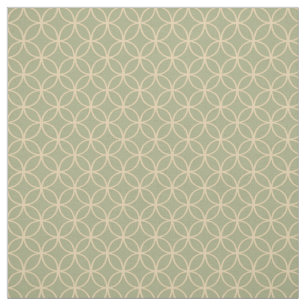 Cream Tea Circles on Sage Green Stof