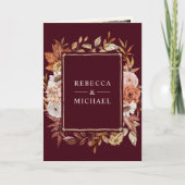 Cream Terracotta Floral QR Code Burgundy Wedding (Voorkant)