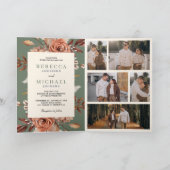 Cream Terracotta Floral QR Code Sage Green Wedding (Binnen)