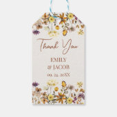 Cream & Terracotta Wildflower Boho Wedding Cadeaulabel (Achterkant)