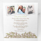 Cream tulips hartverhaal toewijding bruiloft drieluik programma (Binnenzijde eerst)