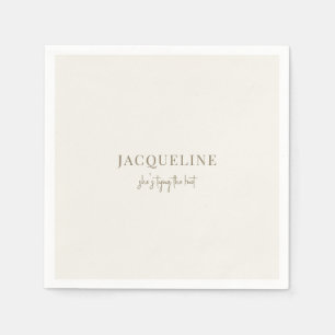 Cream Tying The Knot Cocktail Servet