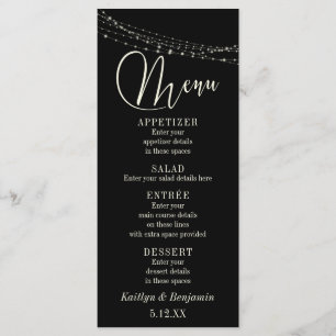 Cream Typographie 32, Menu Chaînes Lumineuses Noir