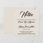 Cream uitgesteld huwelijksaankondiging kaart (Voorkant / Achterkant)