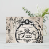 Cream Unconditionnel Love 5x7 Faire-part de mariag (Debout devant)