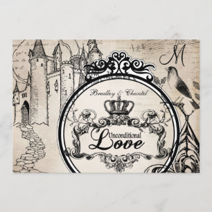 Cream Unconditionnel Love 5x7 Faire-part de mariag