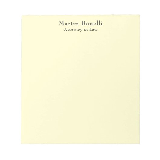 Cream Unique Classic Personalized Custom Own Name Notitieblok (Voorkant)