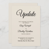 Cream Update uitgesteld huwelijksaankondiging Kaart (Voorkant / Achterkant)