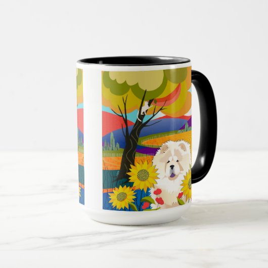 CREAM VAN HET KRUISJE - de klassieke mok van Chow  (Voorkant rechts)