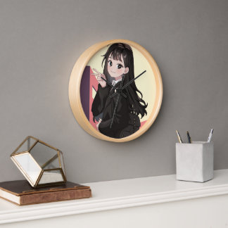 Cream Violet Roze Geïllustreerde Anime Girl Telefo