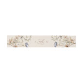 Cream Waterverf Floral Monogram Bruiloft Uitnodigingen Wikkel (Vlak)
