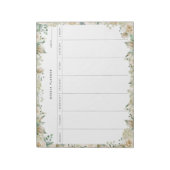 Cream Waterverf Floral Weekly Planner Notitieblok (Gedraaid)