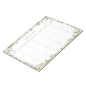 Cream Waterverf Floral Weekly Planner Notitieblok (Schuin)