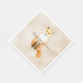 Cream Waterverf Oranje Fox Servet (Hoek)