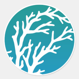 Cream Wheels Blue Tree Ronde Sticker