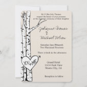 Cream White Birch Trees Wedding Kaart (Achterkant)