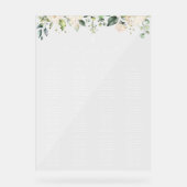 Cream White Flowers, Boho, Baptism Seating Chart (Recto)
