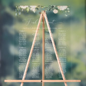 Cream White Flowers, Boho, Baptism Seating Chart Acryl Bord (Neutraal)