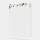 Cream White Flowers, Boho, Baptism Seating Chart Acryl Bord (Hoek)