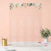 Cream White Flowers, Boho, Baptism Seating Chart Acryl Bord (Huwelijk)